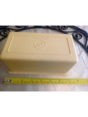 Vintage Tupperware Butter Dish Keeper 638-11 Harvest Gold & Lid 639-9 Almond USA